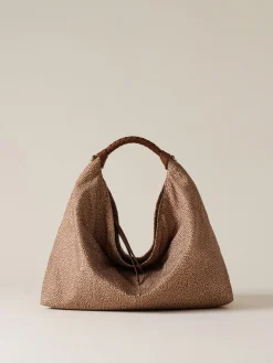 Vedi Tutti|Borse Hobo<Borbonese PLIE BORSA HOBO MEDIUM BEIGE/MARRONE