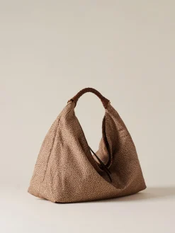 Vedi Tutti|Borse Hobo<Borbonese PLIE BORSA HOBO MEDIUM BEIGE/MARRONE