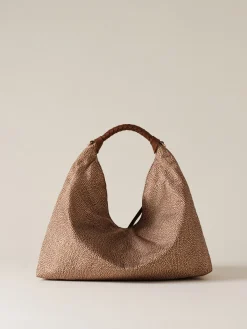 Vedi Tutti|Borse Hobo<Borbonese PLIE BORSA HOBO MEDIUM BEIGE/MARRONE