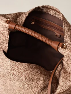 Vedi Tutti|Borse Hobo<Borbonese PLIE BORSA HOBO MEDIUM BEIGE/MARRONE