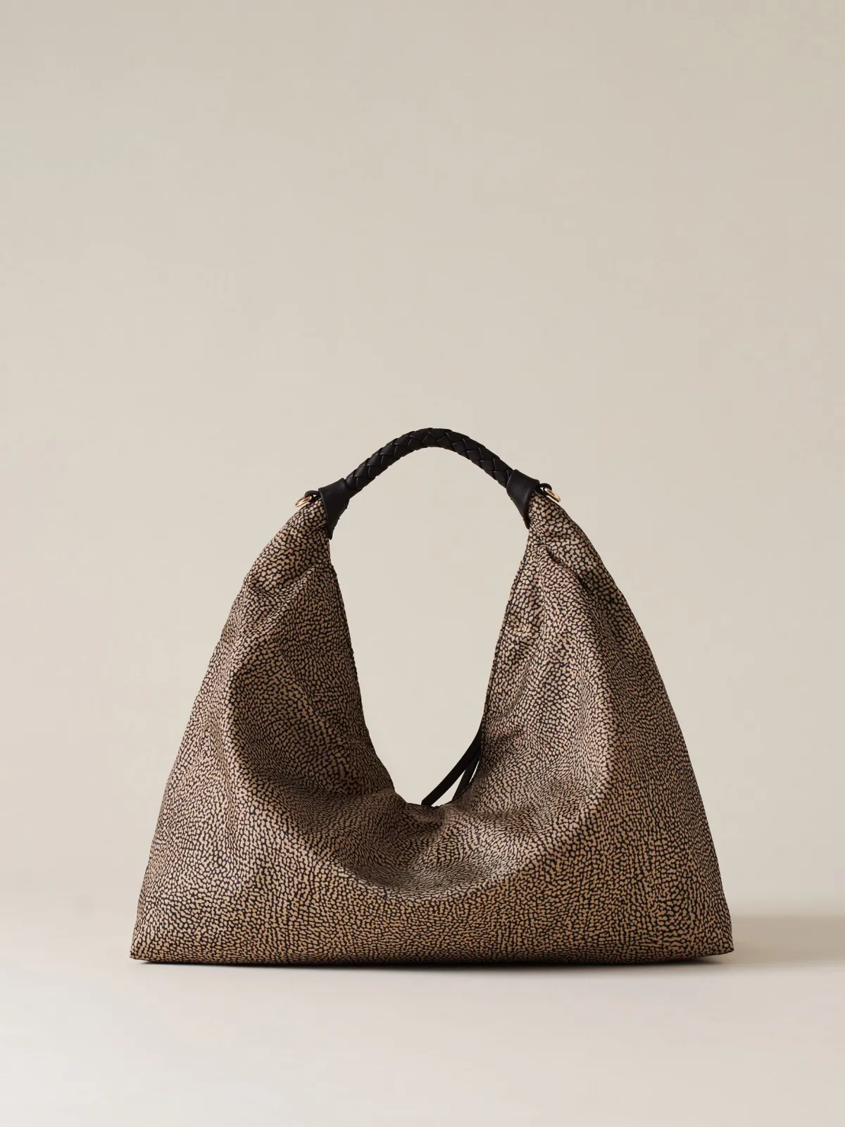 Vedi Tutti|Borse Hobo<Borbonese PLIE BORSA HOBO MEDIUM OP NATURALE/NERO