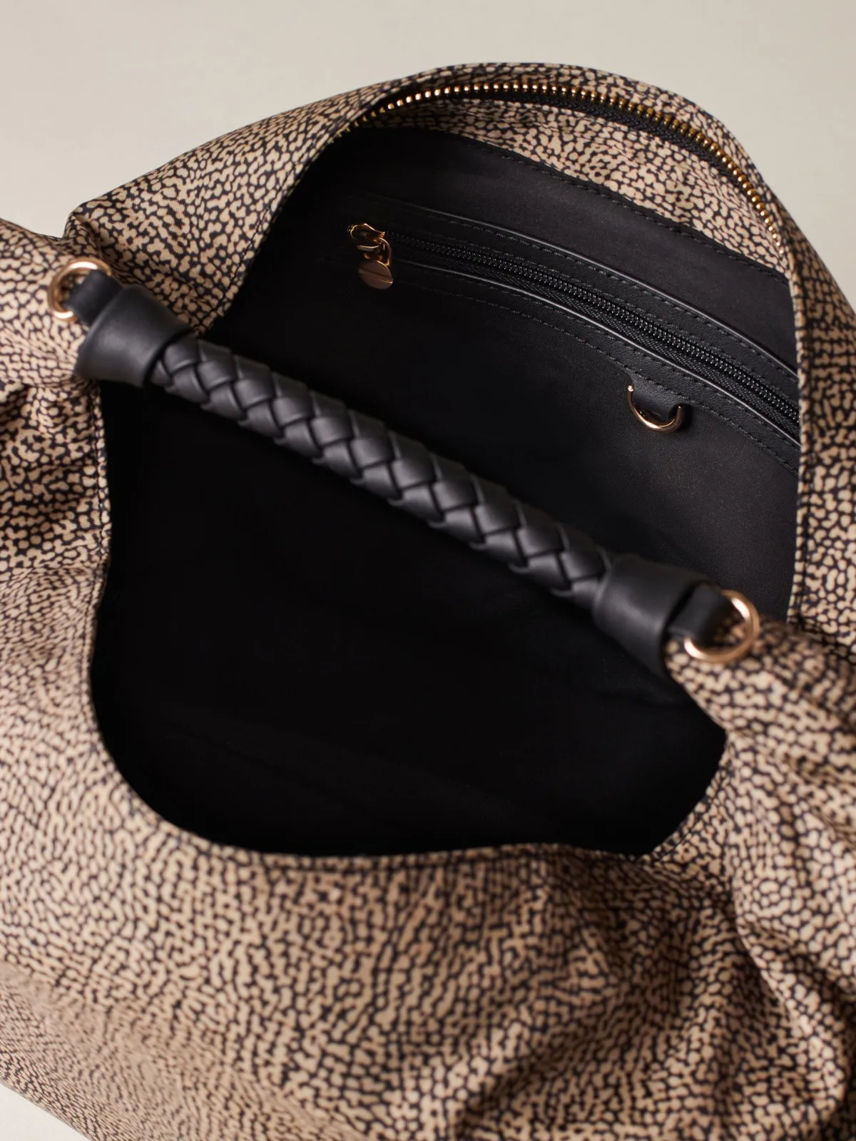 Vedi Tutti|Borse Hobo<Borbonese PLIE BORSA HOBO MEDIUM OP NATURALE/NERO