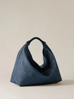 Vedi Tutti|Borse Hobo<Borbonese PLIE BORSA HOBO MEDIUM BLU LAPIS