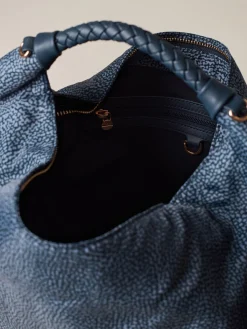 Vedi Tutti|Borse Hobo<Borbonese PLIE BORSA HOBO MEDIUM BLU LAPIS