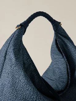 Vedi Tutti|Borse Hobo<Borbonese PLIE BORSA HOBO MEDIUM BLU LAPIS