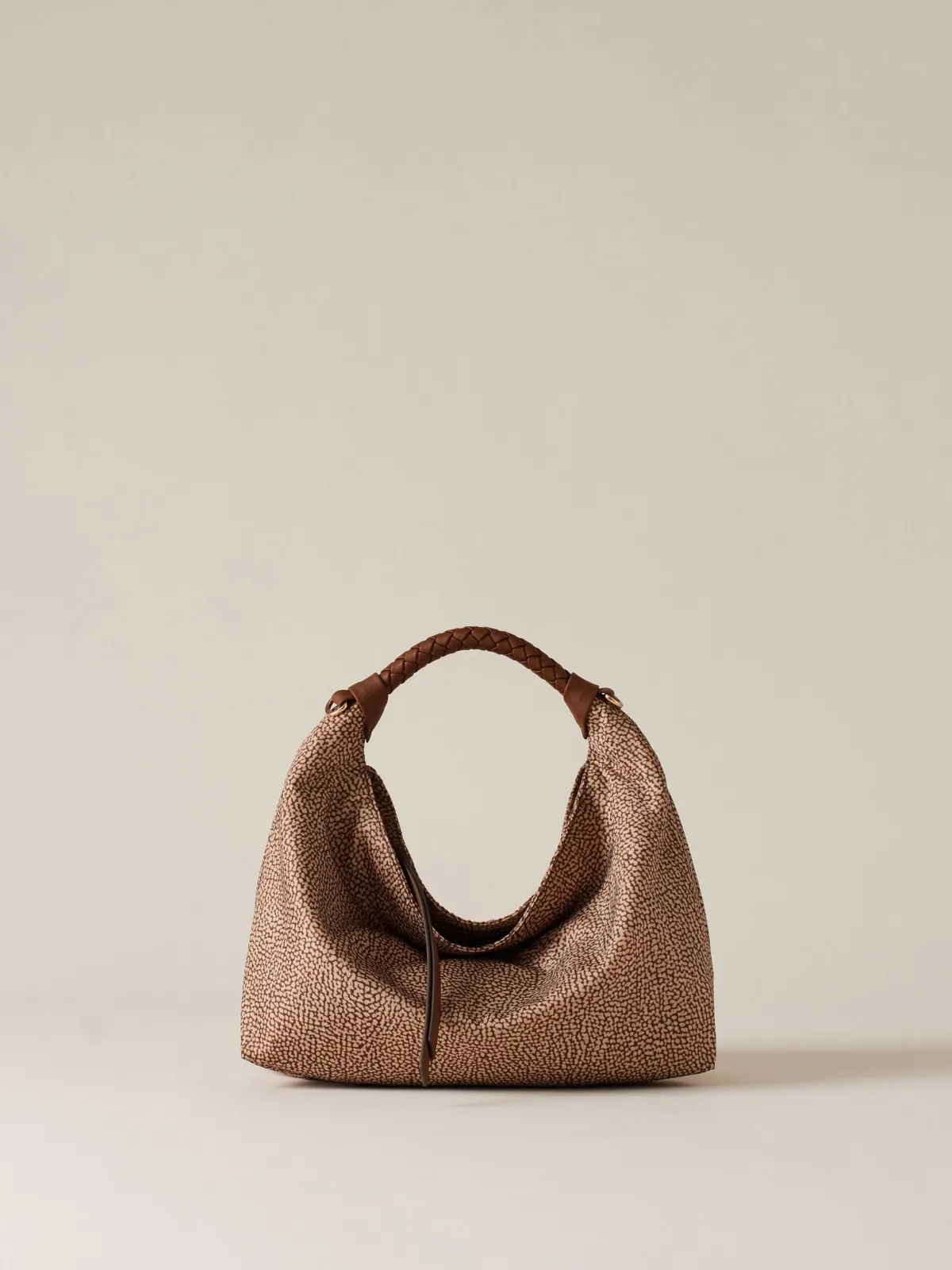 Vedi Tutti|Borse Hobo<Borbonese PLIE BORSA HOBO SMALL BEIGE/MARRONE