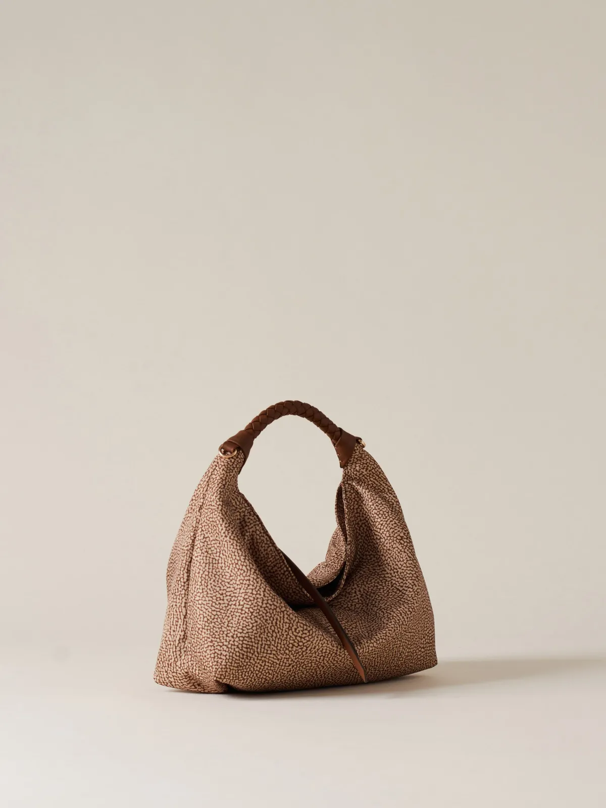 Vedi Tutti|Borse Hobo<Borbonese PLIE BORSA HOBO SMALL BEIGE/MARRONE