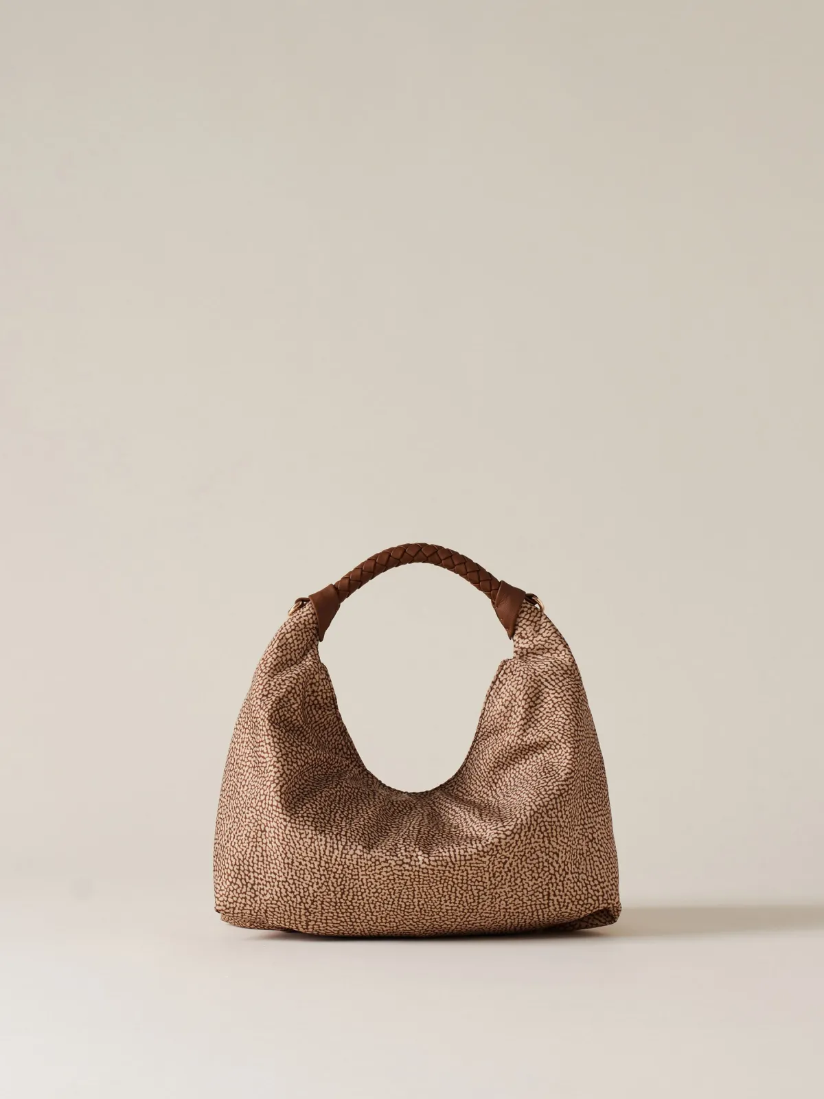 Vedi Tutti|Borse Hobo<Borbonese PLIE BORSA HOBO SMALL BEIGE/MARRONE
