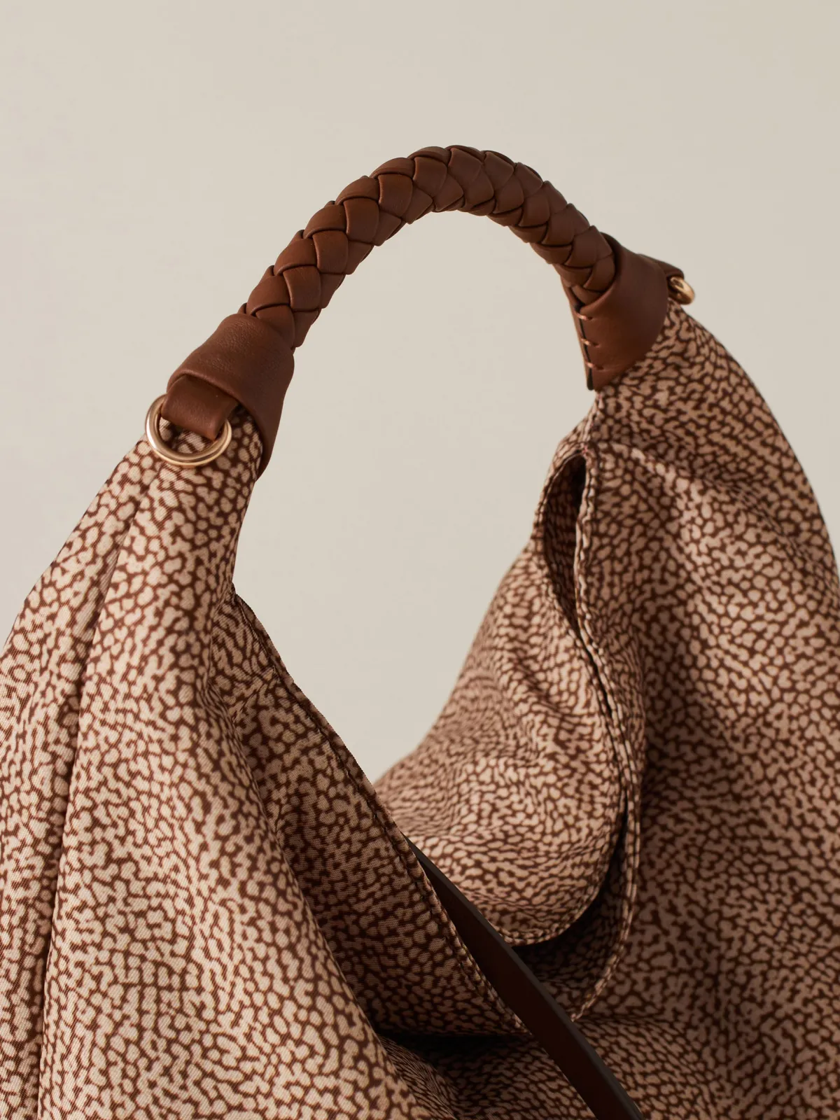 Vedi Tutti|Borse Hobo<Borbonese PLIE BORSA HOBO SMALL BEIGE/MARRONE