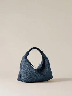 Vedi Tutti|Borse Hobo<Borbonese PLIE BORSA HOBO SMALL BLU LAPIS