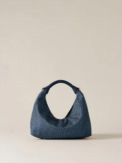 Vedi Tutti|Borse Hobo<Borbonese PLIE BORSA HOBO SMALL BLU LAPIS