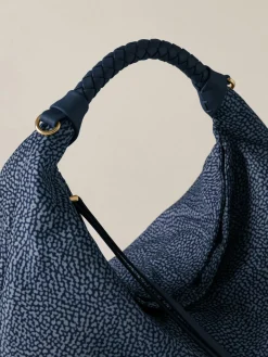 Vedi Tutti|Borse Hobo<Borbonese PLIE BORSA HOBO SMALL BLU LAPIS