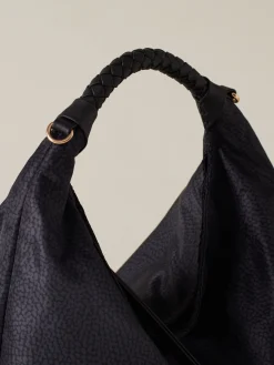 Vedi Tutti|Borse Hobo<Borbonese PLIE BORSA HOBO SMALL DARK BLACK