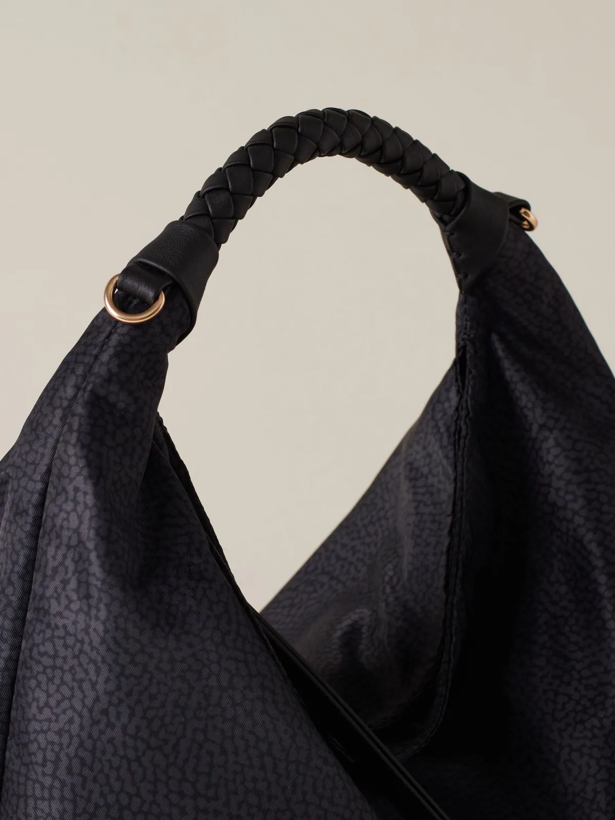 Vedi Tutti|Borse Hobo<Borbonese PLIE BORSA HOBO SMALL DARK BLACK