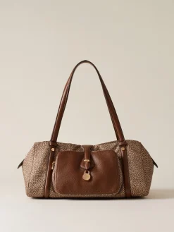 Vedi Tutti|Borse A Spalla<Borbonese POCHE BAULETTO MEDIUM BEIGE/MARRONE