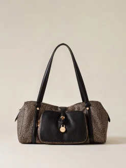 Vedi Tutti|Borse A Spalla<Borbonese POCHE BAULETTO MEDIUM OP NATURALE/NERO