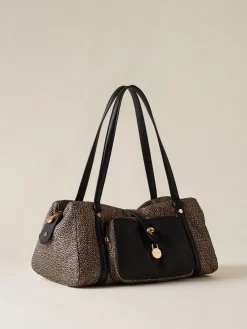 Vedi Tutti|Borse A Spalla<Borbonese POCHE BAULETTO MEDIUM OP NATURALE/NERO