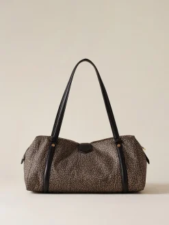 Vedi Tutti|Borse A Spalla<Borbonese POCHE BAULETTO MEDIUM OP NATURALE/NERO