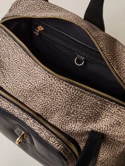 Vedi Tutti|Borse A Spalla<Borbonese POCHE BAULETTO MEDIUM OP NATURALE/NERO