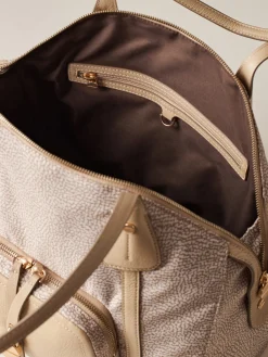 Vedi Tutti|Borse A Spalla<Borbonese POCHE BORSA SHOPPING MEDIUM SABBIA