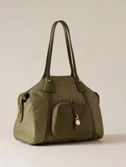 Vedi Tutti|Borse A Spalla<Borbonese POCHE BORSA SHOPPING MEDIUM OLIVE