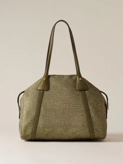 Vedi Tutti|Borse A Spalla<Borbonese POCHE BORSA SHOPPING MEDIUM OLIVE