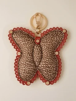 Vedi Tutti|Portachiavi<Borbonese PORTACHIAVI FARFALLA BEIGE/RED PAPAYA