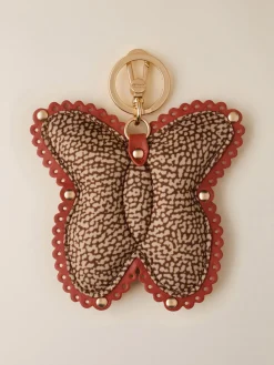 Vedi Tutti|Portachiavi<Borbonese PORTACHIAVI FARFALLA BEIGE/RED PAPAYA