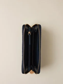 Vedi Tutti|Portafogli<Borbonese PORTAFOGLIO LARGE ZIP AROUND BLU LAPIS