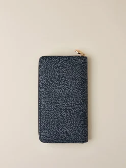 Vedi Tutti|Portafogli<Borbonese PORTAFOGLIO LARGE ZIP AROUND BLU LAPIS
