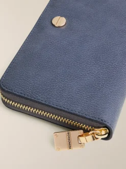 Vedi Tutti|Portafogli<Borbonese PORTAFOGLIO LARGE ZIP AROUND BLU LAPIS