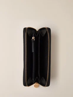 Vedi Tutti|Portafogli<Borbonese PORTAFOGLIO LARGE ZIP AROUND DARK BLACK