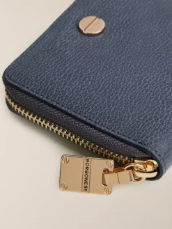 Vedi Tutti|Portafogli<Borbonese PORTAFOGLIO SMALL ZIP AROUND BLU LAPIS