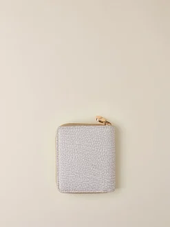 Vedi Tutti|Portafogli<Borbonese PORTAFOGLIO SMALL ZIP AROUND WHITE COTTON