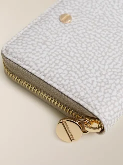 Vedi Tutti|Portafogli<Borbonese PORTAFOGLIO SMALL ZIP AROUND WHITE COTTON