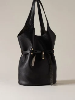 Vedi Tutti|Borse A Spalla<Borbonese PREMIERE SECCHIELLO LARGE NERO/CLAY GREY