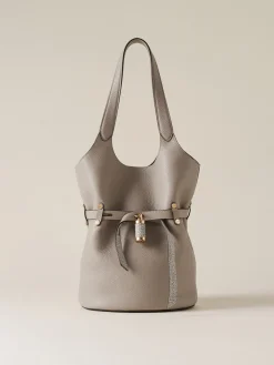 Vedi Tutti|Borse A Spalla<Borbonese PREMIERE SECCHIELLO SMALL SILVER SCREEN/GRIGIO