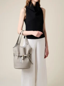 Vedi Tutti|Borse A Spalla<Borbonese PREMIERE SECCHIELLO SMALL SILVER SCREEN/GRIGIO