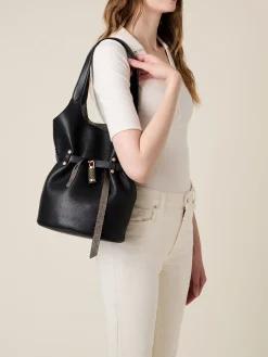 Vedi Tutti|Borse A Spalla<Borbonese PREMIERE SECCHIELLO SMALL NERO/CLAY GREY
