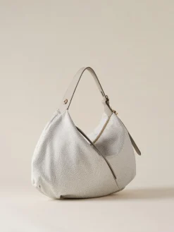 Vedi Tutti|Borse Hobo<Borbonese PRIVE BORSA HOBO MEDIUM WHITE COTTON