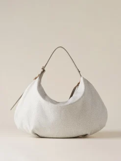 Vedi Tutti|Borse Hobo<Borbonese PRIVE BORSA HOBO MEDIUM WHITE COTTON