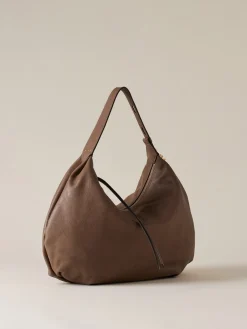 Vedi Tutti|Borse Hobo<Borbonese PRIVE BORSA HOBO MEDIUM MUD