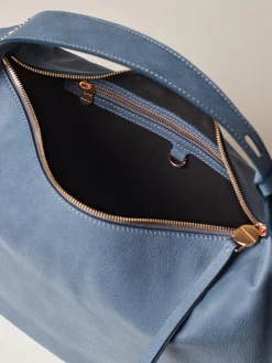 Vedi Tutti|Borse Hobo<Borbonese PRIVE BORSA HOBO MEDIUM BLU LAPIS