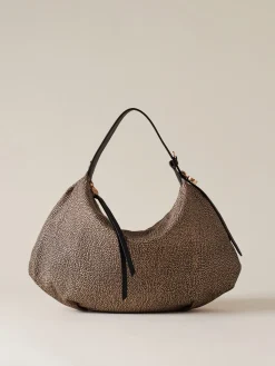 Vedi Tutti|Borse Hobo<Borbonese PRIVE BORSA HOBO MEDIUM OP NATURALE/NERO