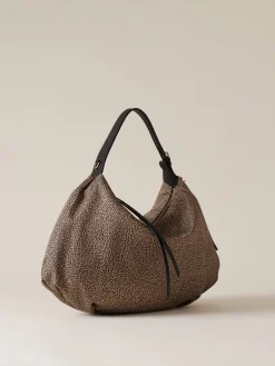 Vedi Tutti|Borse Hobo<Borbonese PRIVE BORSA HOBO MEDIUM OP NATURALE/NERO