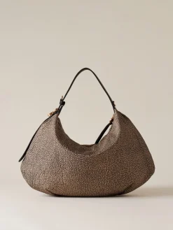 Vedi Tutti|Borse Hobo<Borbonese PRIVE BORSA HOBO MEDIUM OP NATURALE/NERO