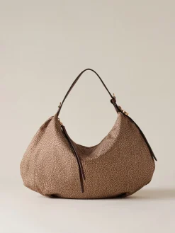 Vedi Tutti|Borse Hobo<Borbonese PRIVE BORSA HOBO MEDIUM BEIGE/MARRONE