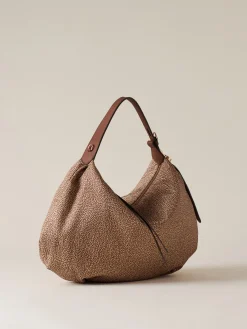 Vedi Tutti|Borse Hobo<Borbonese PRIVE BORSA HOBO MEDIUM BEIGE/MARRONE