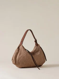 Vedi Tutti|Borse Hobo<Borbonese PRIVE BORSA HOBO SMALL BEIGE/MARRONE