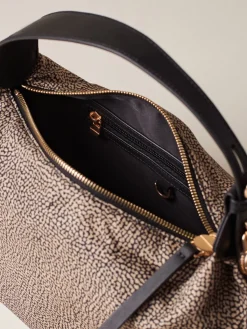 Vedi Tutti|Borse Hobo<Borbonese PRIVE BORSA HOBO SMALL OP NATURALE/NERO